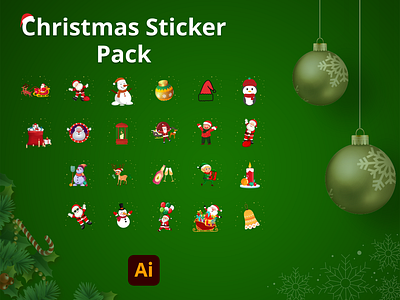 Christmas Sticker Pack christmas facebook stickers objects stickers telegram stickers whatsapp stickers wishing