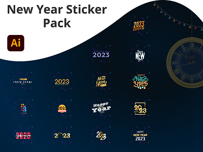 New Year 2023 Sticker Pack 2023 facebook new year new year wishes sticker pack stickers telegram whatsapp wishes