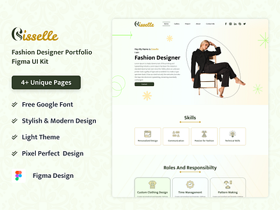 Gisselle - Fashion Designer Website Figma UI Kit