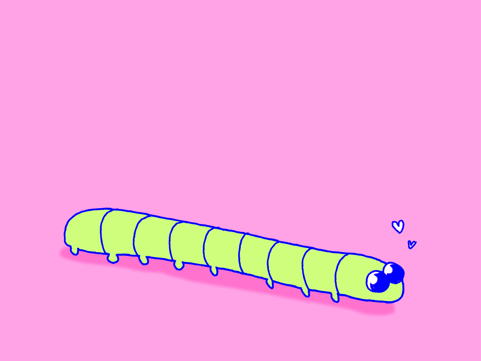 caterpillar 2d animation animated gif animation animation 2d cel animation cute frame by frame gif pink walk cycle