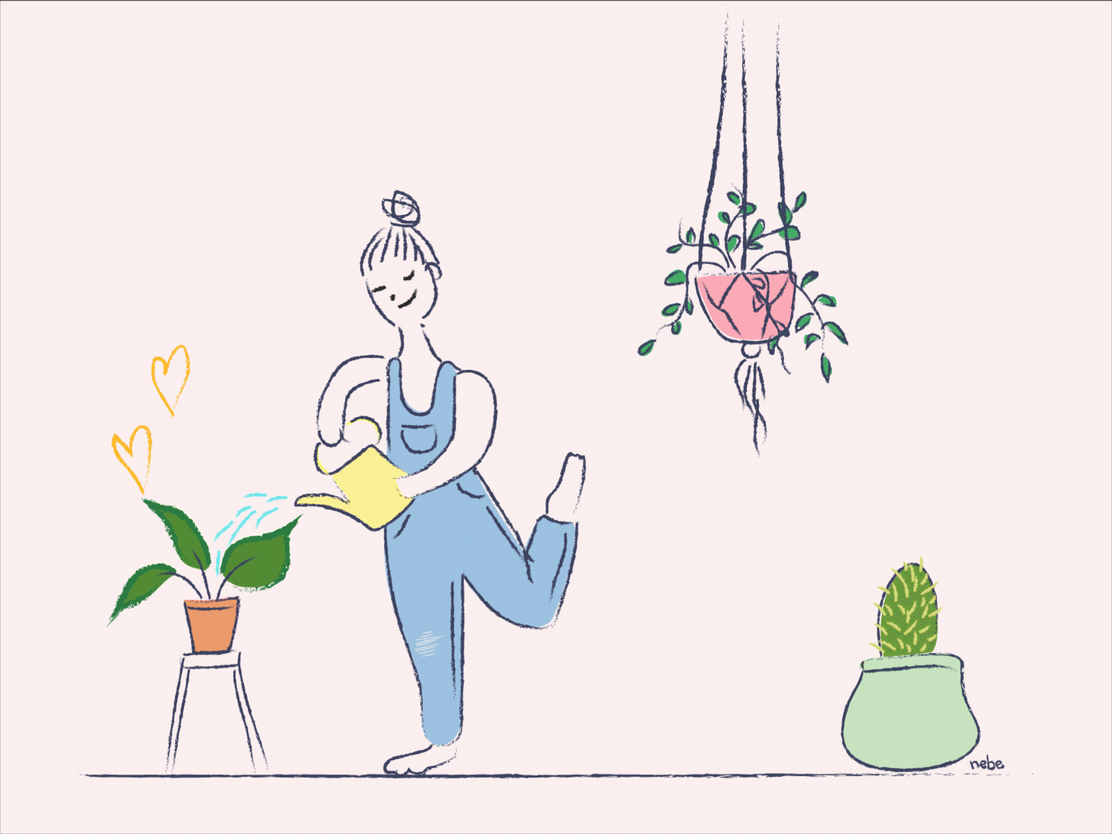 Mutual love 14f design flat illustration love lovers minimal plants plants lover valentines day