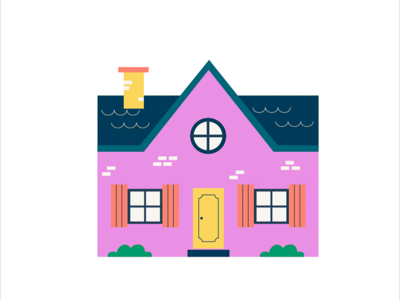 Home 2d animation design flat home house illustration minimal plants spring stay home summer