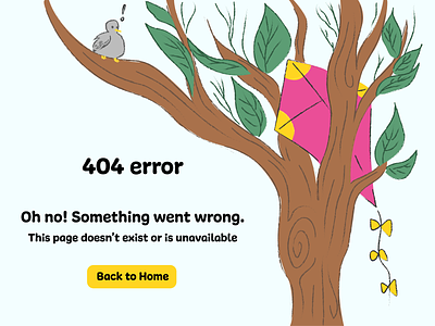 404 error 2d 404 error bird design error flat graphic design illustration knit minimal tree