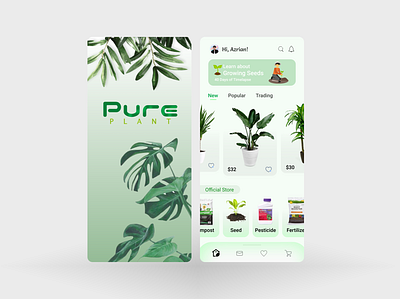 Pure Plant app design plant seed ui ux