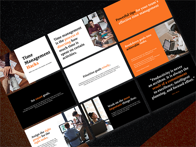 Time Management Hacks branding design mockup design presentation design