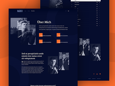 About me of Duško Jovanović artist blue music orange parallax typography violin