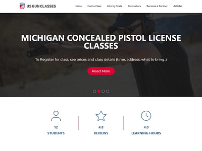 Michigan Concealed Pistol License Classes Landing UI/UX Design