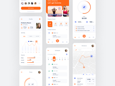 Health Exercise App UI/UX Design appdesign health health app health care prototype uiux uiuxdesign uiuxdesigner