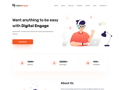 Digital Engage Landing Page UI/UX Design landing design landing page landing page design prototype uiux uiuxdesign uiuxdesigner