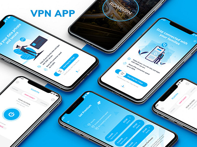 Roar VPN App UI/UX Design app app design prototype uiux uiuxdesign uiuxdesigner vpn vpn app