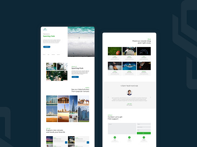 Sporting Park Landing Page UI/UX Design landing design landing page landing page design prototype travel uiux uiuxdesign uiuxdesigner