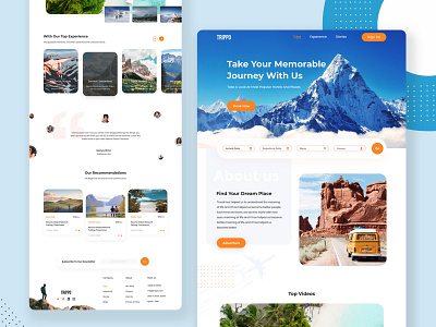 Trippo Landing Page UI/UX Design landing design landing page design landingpage prototype travel travel app uiux uiuxdesign uiuxdesigner