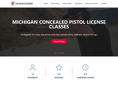 US Gun Classes Landing Page UI/UX Design