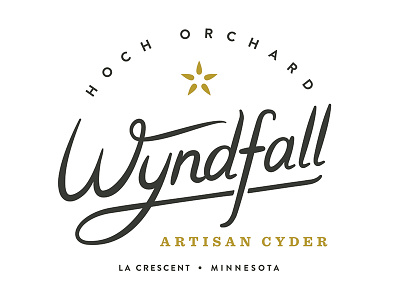 Wyndfall Cyder Logo cider lockup logo