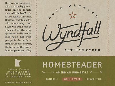 Wyndfall Cyder Label cider label packaging