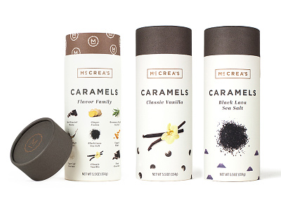 Caramel packaging minimal packaging tube
