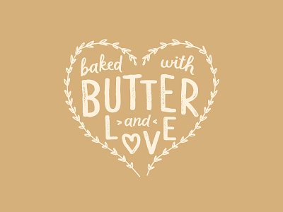 Butter and Love bakery hand drawn typography vintage