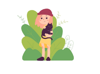 Girl with cat adobeillustrator design illustration vector
