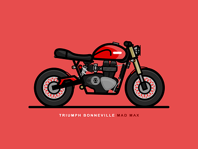 Triumph Bonneville Mad Max bike bonnerville cafe racer illustration madmax motorbike triumph