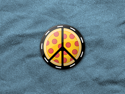 Peace of Pizza badge button peace pizza