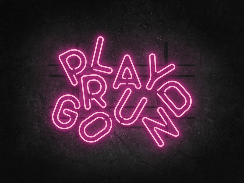 Go run and play! neon play playground run sign signage typography wix