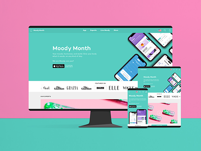 Moody Month design femtech moody web design