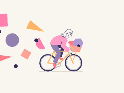 Ride & Discover bike bike rack bike ride commuter cycling cyclist illustration ride shapes