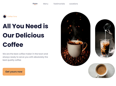 Coffee Time Shop - Website Design Template design ui ui ux design ui design ui ux uidesign uiux uixdesign w