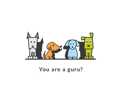 You Are A Guru animals dogs guru illustrations list playful set