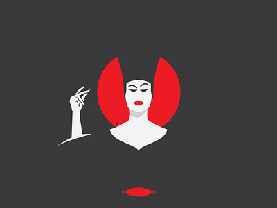 Empress by bluespinik art design empress gray illustration red retro vector woman