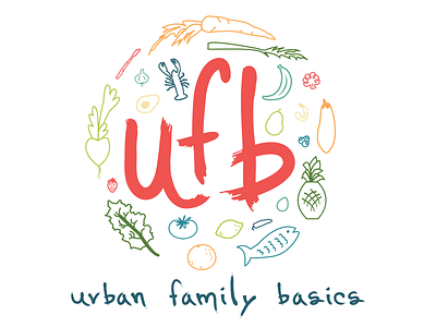 Urban Family Basics Logo branding food hand lettering illustration lettering logo
