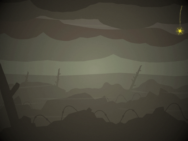 'In Flanders Fields' flare illustration trench war ww1