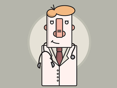 The Doctor character doctor flat illustration