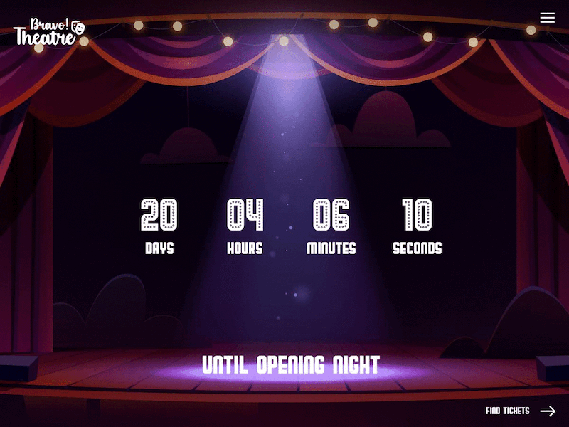 Daily UI 014 broadway countdown daily ui dailyui014 dailyuichallenge musicaltheatre performance stage