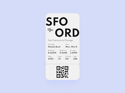 Daily UI 024 boardingpass daily ui dailyuichallenge