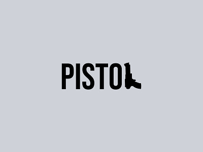 PISTOL TEXT LOGO branding creative logo design graphic design illustration logo pistol pistol logo pistol text logo text logo