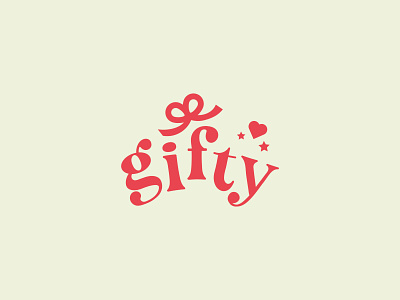 Gifty, a logo for gift giving online service. branding creative logo design gift gift logo graphic design logo logo design online gift text logo