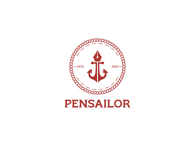 PENSAILOR | Sailor's logo anchor anchor logo branding creative logo design emblem logo graphic design logo logo design minimal logo modern emblem sailor sailor logo vintage logo writer writer logo