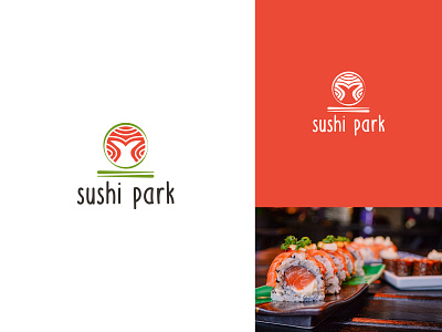 SUSHI PARK | SUSHI LOGO branding creative logo design fish fish logo food food logo graphic design logo logo design minimal logo sushi sushi logo