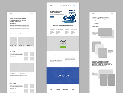 High-fidelity Wireframe Agency Website adobe xd agency website agency website wireframe design figma high fidelity high fidelity wireframe inner page landing page ui uiux userinterface ux wireframe wireframing