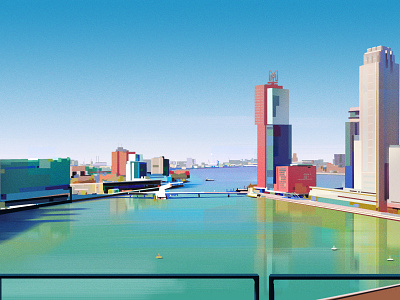 Rotterdam Daytime Sketch city environment illustration rotterdam sketch sun view water