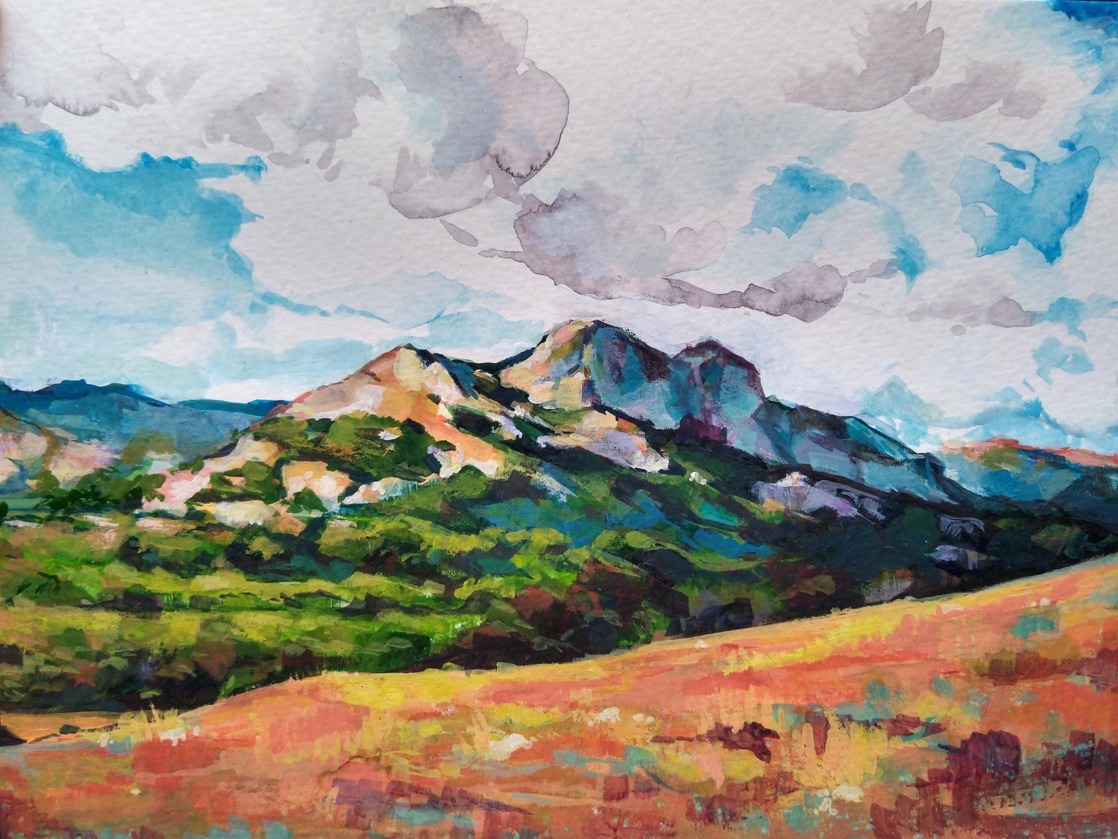 gouache mountains