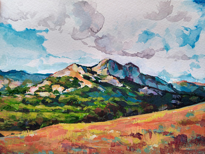 Mountain Gouache bosnia environment gouache herzegovina mountain painting travel