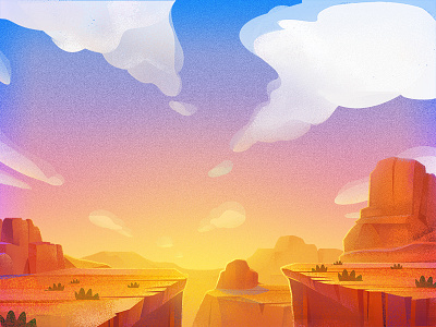 Illustration Background canyon desert sunset