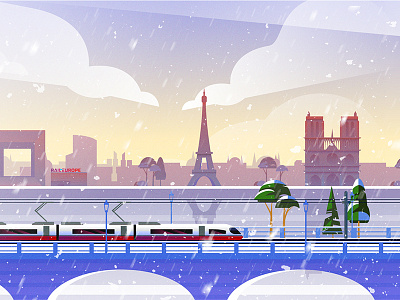 Rail Europe Holiday Card - Atomic Kid Studios - Paris