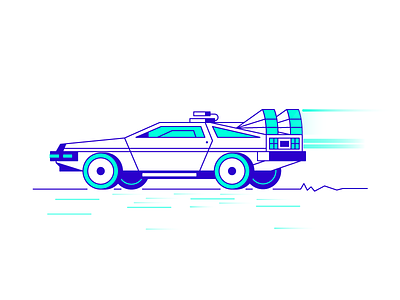 DeLorean - DMC-12 back car delorean dmc future illustration movie speed time travel tribute