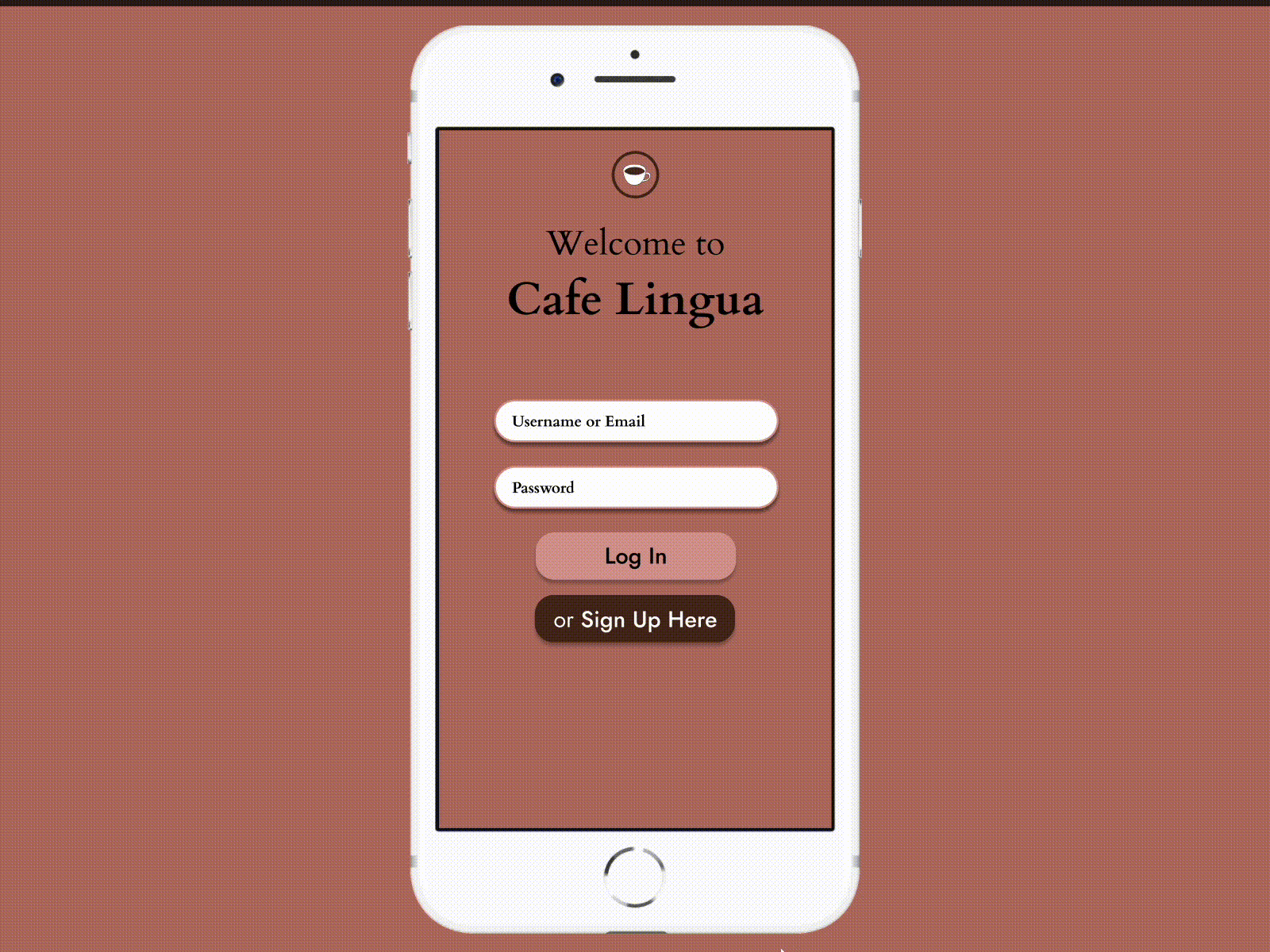 Cafe Lingua - Log In, Search, and Chat