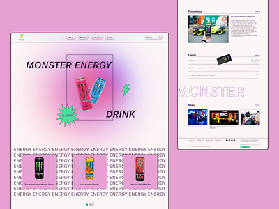 Energy Drink Promosite. Brutalism Design brutalism brutalist design design figmadesign promosite ui ux web website