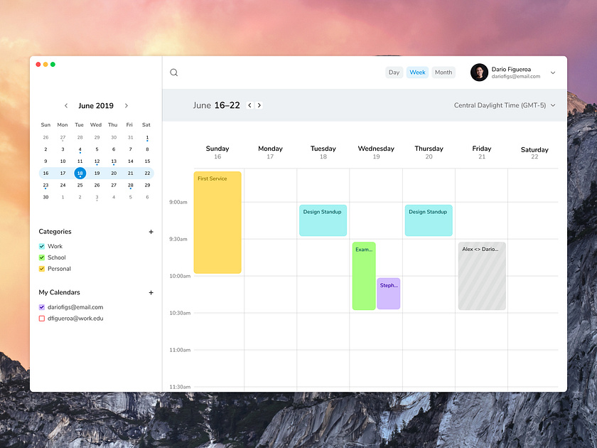 Calendar UI by Darío Figueroa on Dribbble