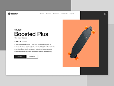 Boosted Plus boosted skateboard studio ui web design